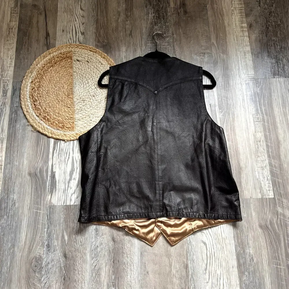 OAKRIDGE BY SCULLY Vtg Leather Western Mens Vest